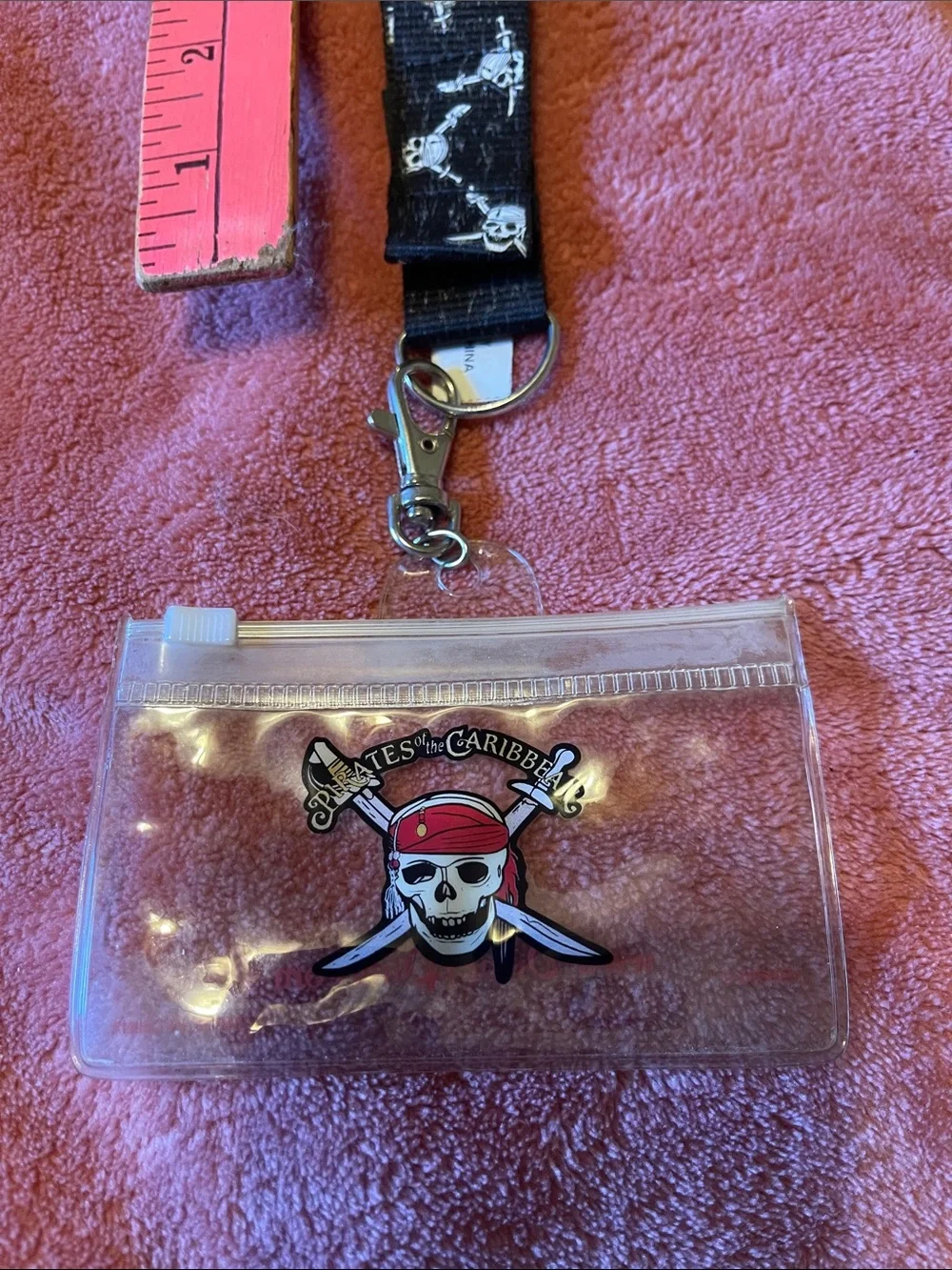 Disneyland Clear Pirates of the Caribbean Lanyard Badge Holder